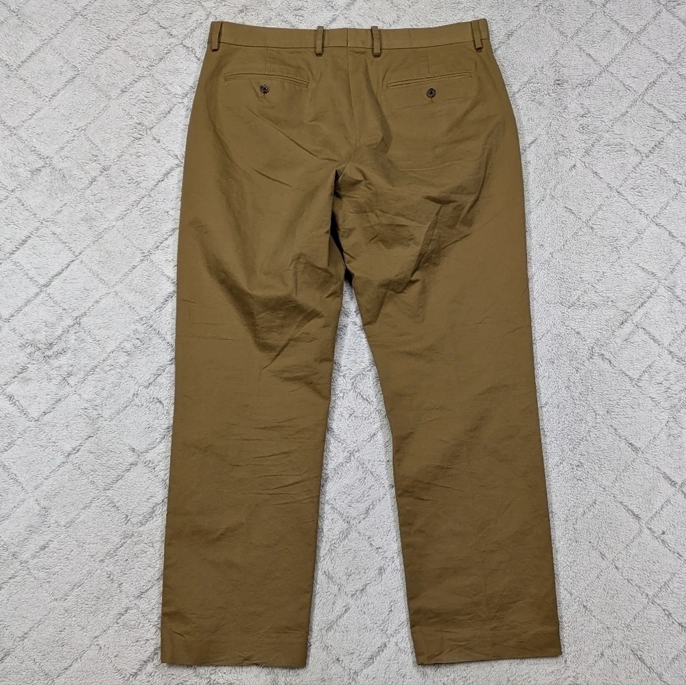 J. Crew Pants Mens 36x32 Brown Khaki Before Chino Straight Cotton Pleat Work